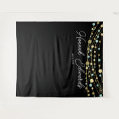 Tenture Murale bannière de fête d'anniversaire étape teal et or (Devant (Horizontal))