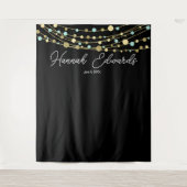 Tenture Murale bannière de fête d'anniversaire étape teal et or (Devant)