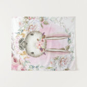 Tenture Murale Bannière de fond pour bébé fille lapin (Devant (Horizontal))