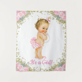 Tenture Murale Bannières de Baby Shower Rose Gold pour Fonds (Devant)