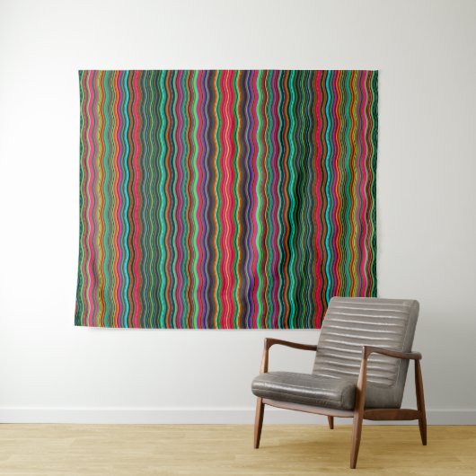 Tenture Murale Beau Motif coloré Wavy Stripe (En situation (horizontale))