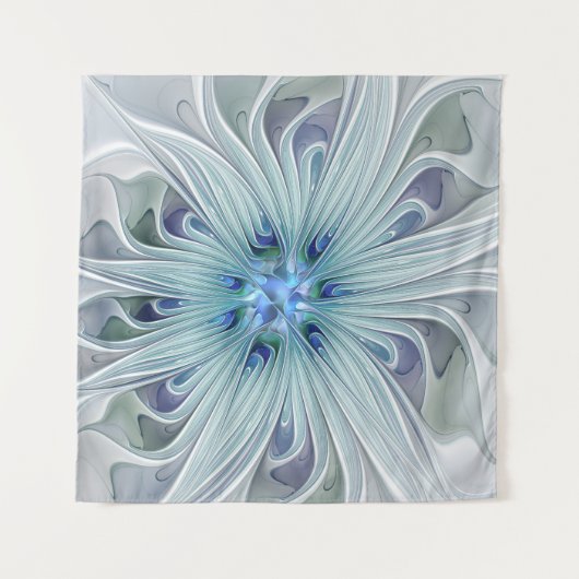 Tenture Murale Beauté florale Abstraite moderne Blue Pastel Flowe (Devant (Horizontal))