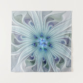 Tenture Murale Beauté florale Abstraite moderne Blue Pastel Flowe (Devant)