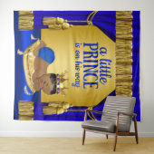 Tenture Murale Bleu Gold Ethnic Prince Baby shower (En situation (horizontale))