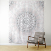 Tenture Murale Blush Gris Neutre Bohème Mandala (En situation)