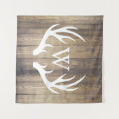 Tenture Murale Bois blanc de grange d'andouillers de cerfs (Devant (Horizontal))