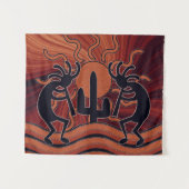 Tenture Murale Cactus Sunset Desert Kokopelli Design sud-ouest (Devant (Horizontal))