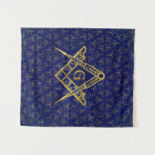 Tenture Murale Carré et boussoles de symbole de franc-maçonnerie (Devant (Horizontal))