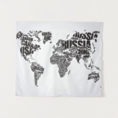 Tenture Murale Carte du monde dans la typographie (Devant (Horizontal))