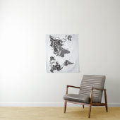 Tenture Murale Carte du monde dans la typographie (En situation)