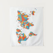 Tenture Murale Carte géométrique abstraite du monde (Devant)