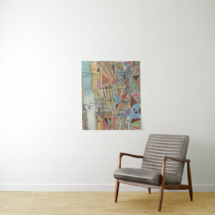 Tenture Murale Carte moderne de New York I