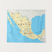 Tenture Murale Carte politique du Mexique (Devant (Horizontal))