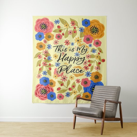 Tenture Murale C'est mon Happy Place Large (En situation)