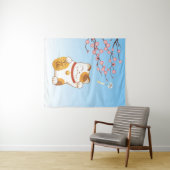 Tenture Murale Chat Calico Lucky Japonais, Maneki Neko (En situation (horizontale))