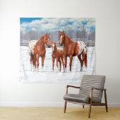 Tenture Murale Chestnut Appaloosa Sorrel Quarter Chevaux en Neige (En situation (horizontale))
