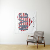 Tenture Murale Coeur de drapeau américain de NYC (En situation)