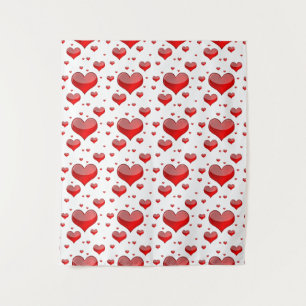 Tenture Murale Coeurs rouges tombants (Vous Choisissez Couleur Ar