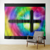 Tenture Murale Colorant CrossTapestry religieux de cravate (En situation (horizontale))