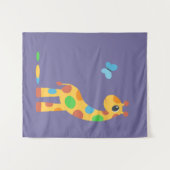 Tenture Murale Colorful Girafe and Butterfly (Devant (Horizontal))