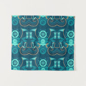 Tenture Murale Conception bleue nautique (Devant (Horizontal))