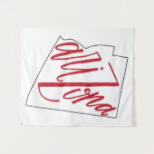 Tenture Murale Conception de typographie d'état de l'Arizona | (Devant (Horizontal))