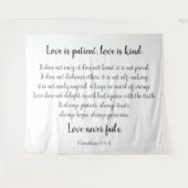 Tenture Murale Corinthiens Verset, L'amour est patient (noir sur  (Devant (Horizontal))