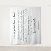 Tenture Murale Corinthiens Verset, L'amour est patient (noir sur  (Devant)