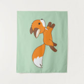 Tenture Murale Coureur de renard mignon sur vert (Devant)