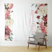 Tenture Murale Décor de réception de mariage floral rose (En situation (horizontale))