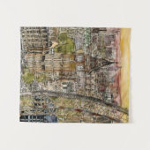 Tenture Murale Destinations | Aquarelle Big Ben & London Eye (Devant (Horizontal))