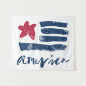 Tenture Murale Drapeau américain Paintstrokes (Devant (Horizontal))