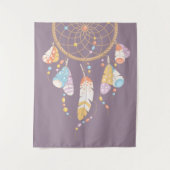 Tenture Murale Dreamcatcher de Boho Tribal sur Purple (Devant)