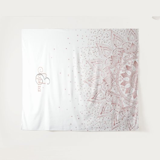 Tenture Murale Elégant Rose Gold Dots Mandala (Devant (Horizontal))