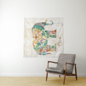 Tenture Murale Éléphant de Boho Paisley I (En situation)