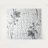 Tenture Murale Feuille gris et pois noir (Devant (Horizontal))