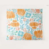 Tenture Murale Floral de Boho orange et bleu (Devant (Horizontal))