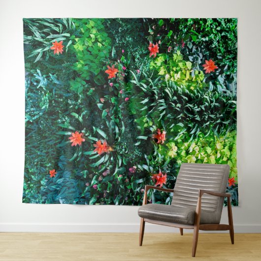 Tenture Murale floral d'île de plage tropicale | Mur de pa (En situation (horizontale))