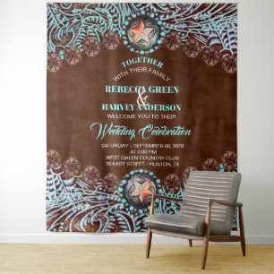 Tenture Murale Fond de mariage occidental de pays de cowboy turqu