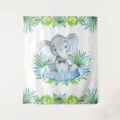 Tenture Murale Fond de shower bébé éléphant garçon (Devant)
