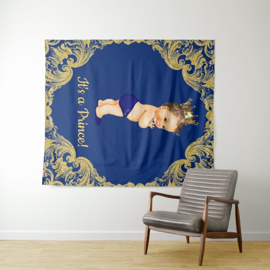 Tenture Murale Fond de shower pour bébé prince (En situation (horizontale))