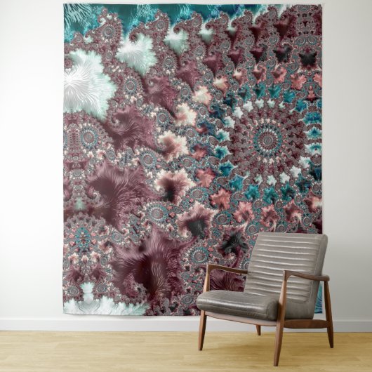 Tenture Murale Fractale spirale Super rétro (En situation)