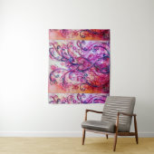 TENTURE MURALE FUCHSIA ROSE FANTAISISTE AVEC COEUR (En situation)