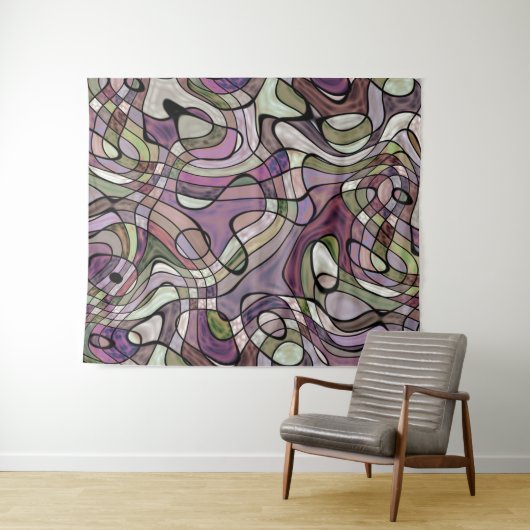 Tenture Murale Fun Hip violet violet noir Mosaic Art Motif (En situation (horizontale))