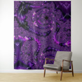 Tenture Murale Funky Bold Boho Purple Digital Abstrait Fractal (En situation)
