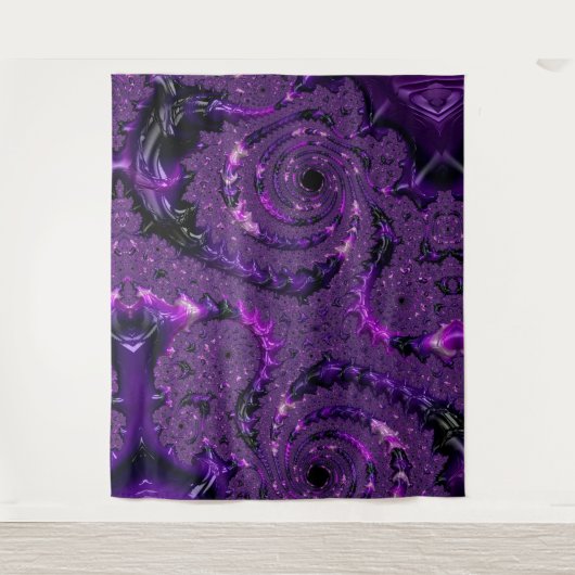 Tenture Murale Funky Bold Boho Purple Digital Abstrait Fractal (Devant)