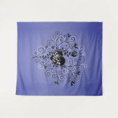 Tenture Murale Gothique Coeur cassé Style Tatouage violet (Devant (Horizontal))