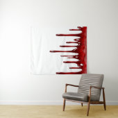 Tenture Murale Gouttes de sang tombées (En situation (horizontale))