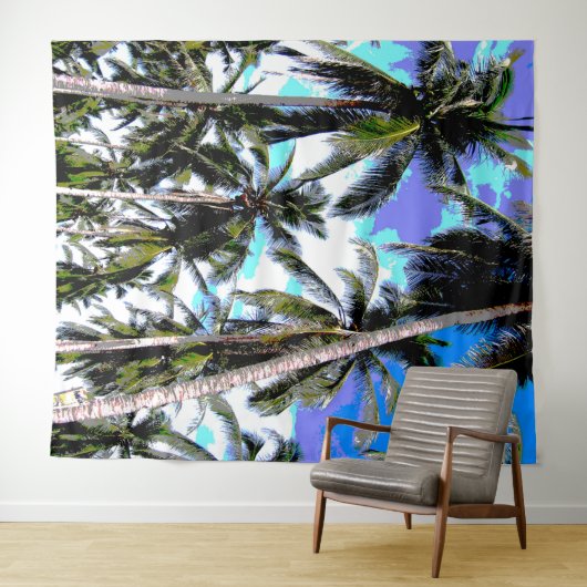 Tenture Murale Graphisme Tropical Palm Trees Design (En situation (horizontale))