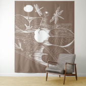 Tenture Murale Gravure de nénuphars (En situation)